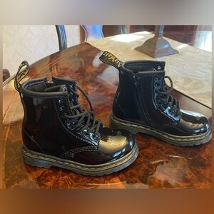 Dr. Martens Kid/Toddler Black Leather Boots Size 8